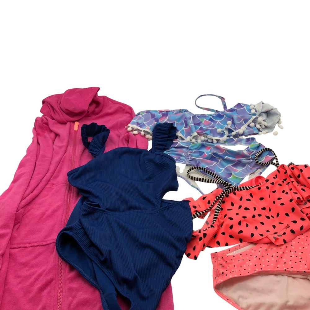 Girls Size 10-12 (L) Swimsuits Bikinis BUNDLE Cat & Jack Wonder Nation Beach